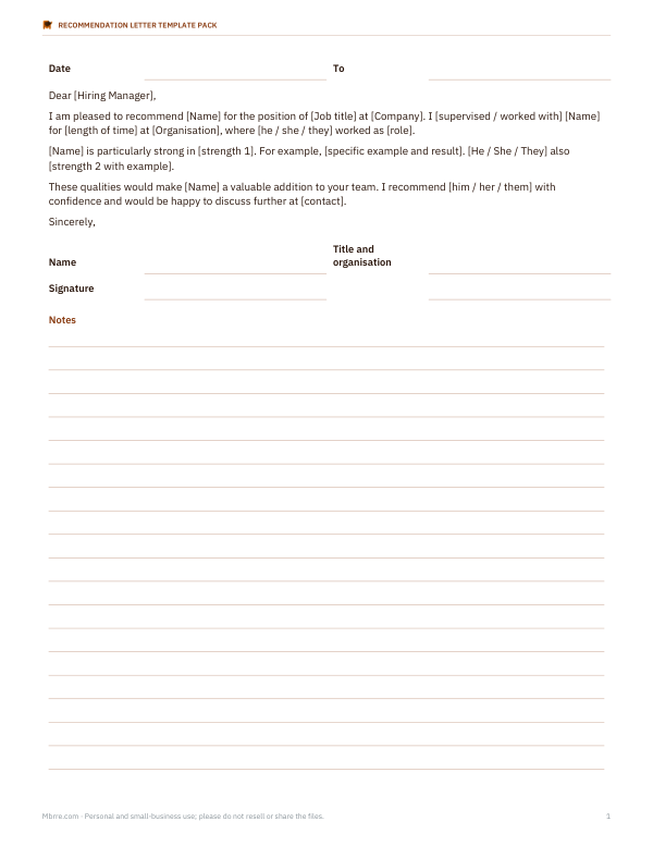 Preview of Job Reference Letter Template